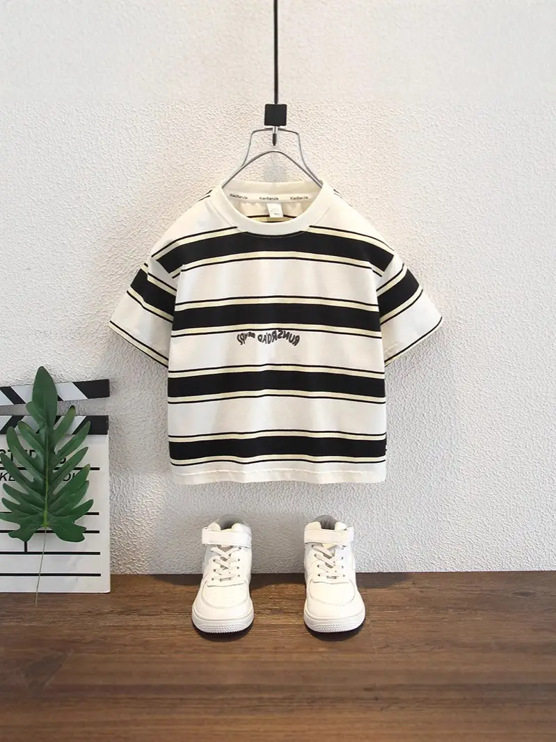 Boys Striped T-Shirt 2026 Summer Wear - Image 6