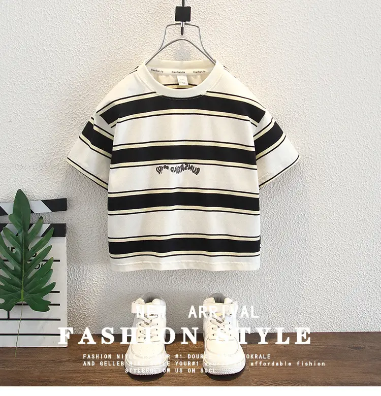 Boys Striped T-Shirt 2026 Summer Wear — feature 1
