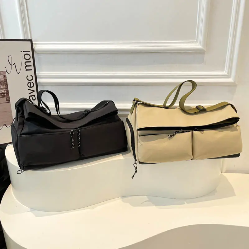 Women Casual Crossbody Bag Beige Olive Green Large Capacity - Image 6