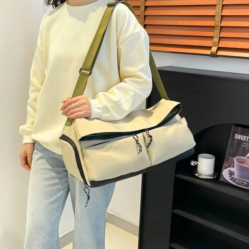 Women Casual Crossbody Bag Beige Olive Green Large Capacity — feature 18