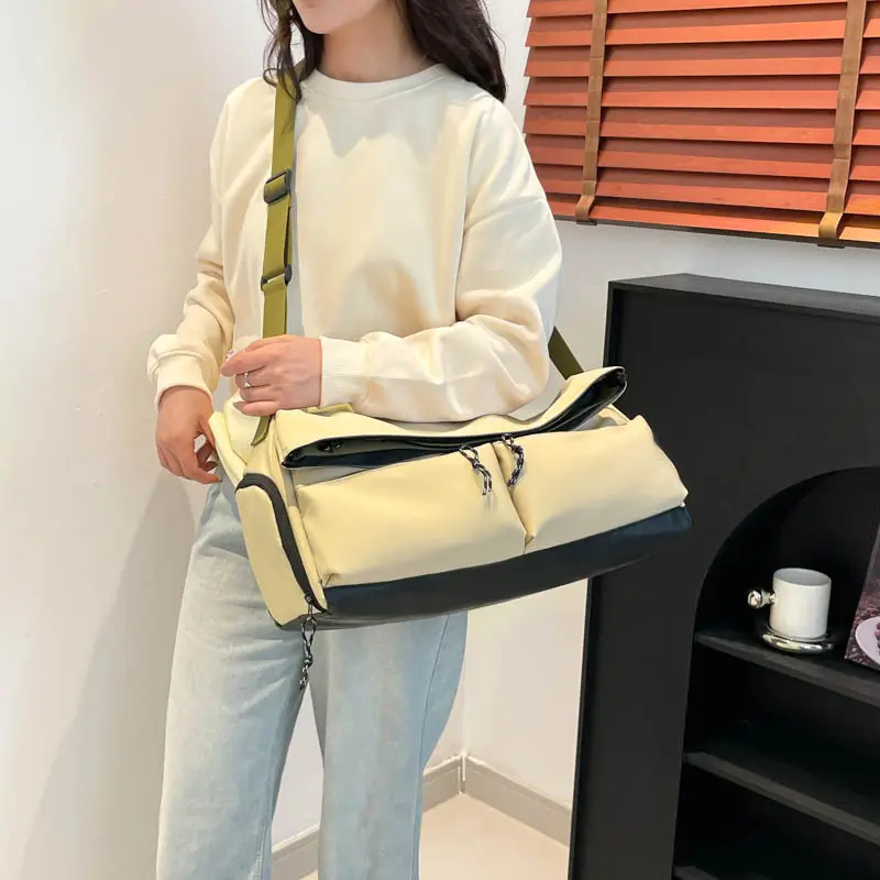 Women Casual Crossbody Bag Beige Olive Green Large Capacity — feature 20