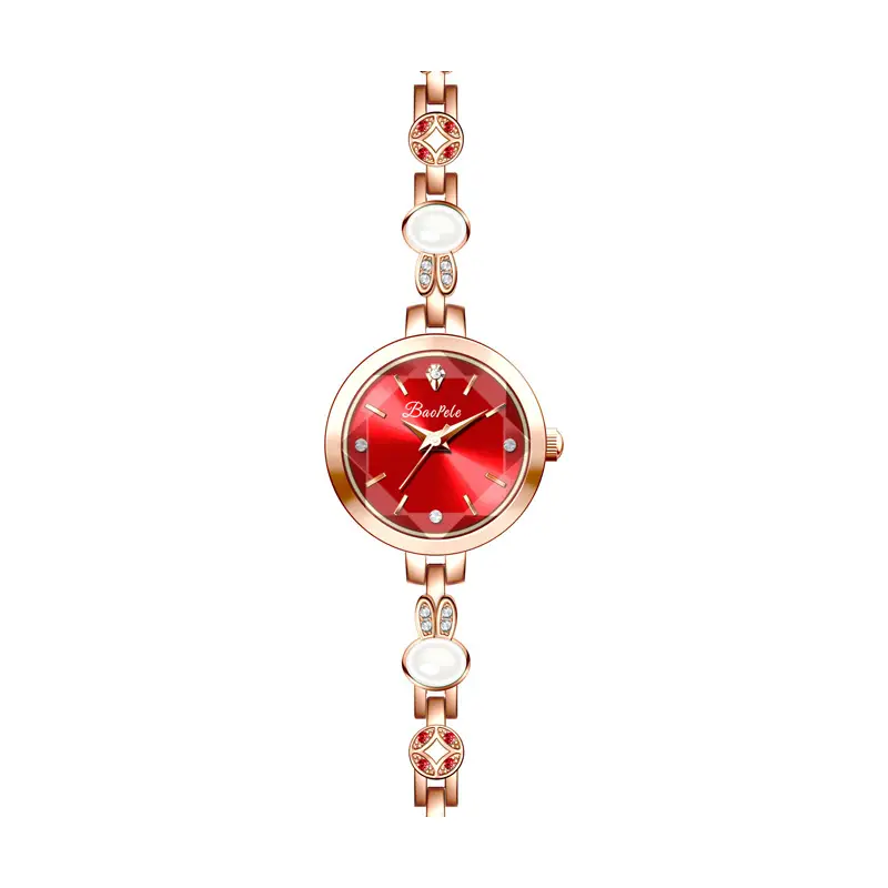 Women's Red Crystal Bracelet Watch - Image 8