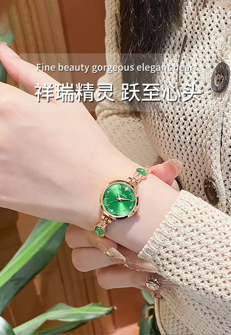 Women's Red Crystal Bracelet Watch — feature 5