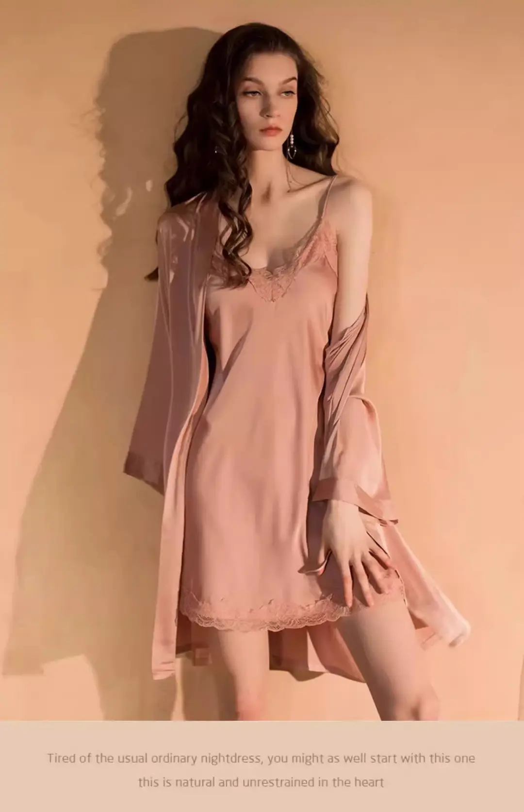New Style Nightgown for Women in Spring, Autumn and Summer, Sexy Silk Nightgown, Thin, High-End Ice Silk Suspender Pajamas Two-Piece Set — feature 14