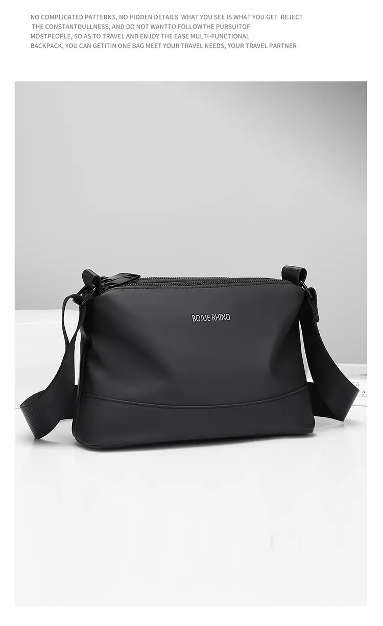 Men's Black Shoulder Bag with Water-Repellent Leather Membrane — feature 17