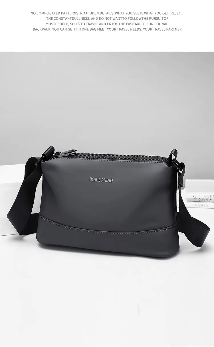 Men's Black Shoulder Bag with Water-Repellent Leather Membrane — feature 18