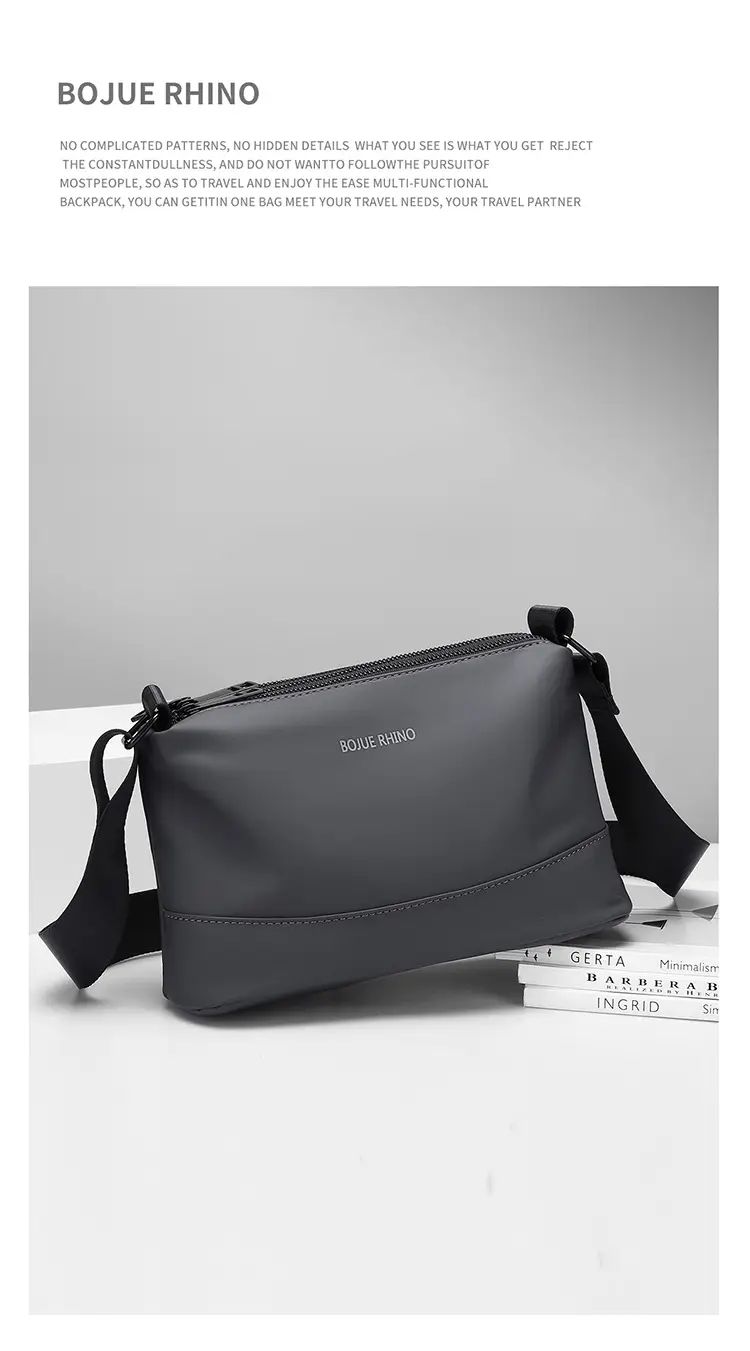 Men's Black Shoulder Bag with Water-Repellent Leather Membrane — feature 19