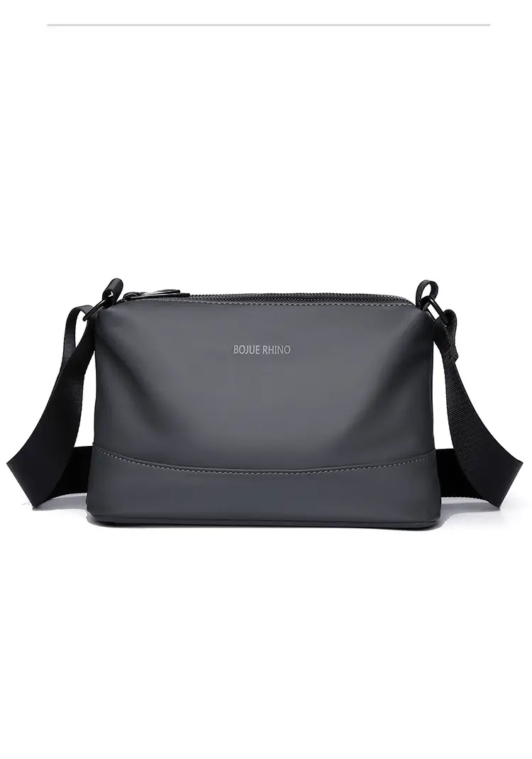 Men's Black Shoulder Bag with Water-Repellent Leather Membrane — feature 21