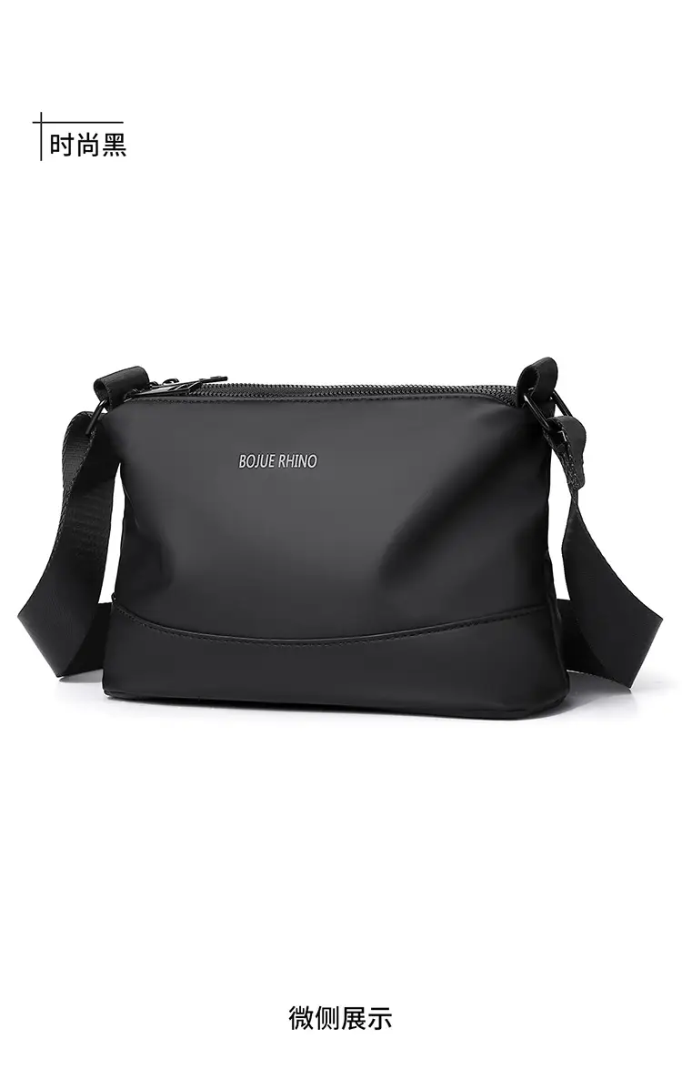 Men's Black Shoulder Bag with Water-Repellent Leather Membrane — feature 22
