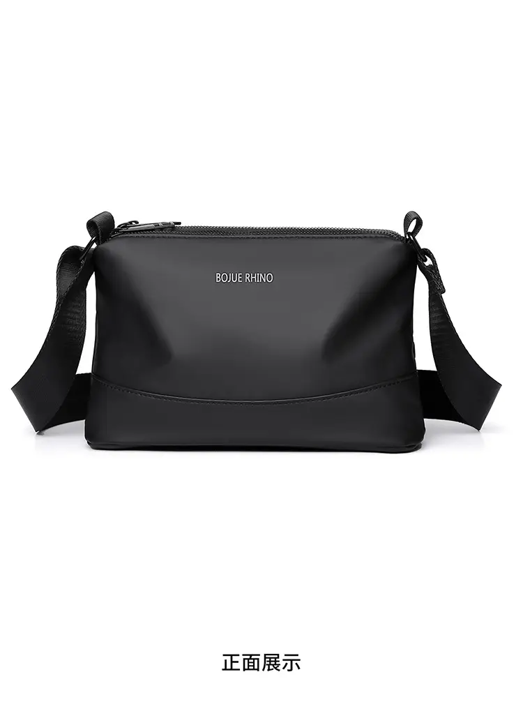 Men's Black Shoulder Bag with Water-Repellent Leather Membrane — feature 23