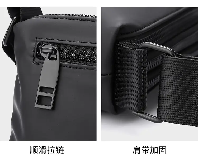 Men's Black Shoulder Bag with Water-Repellent Leather Membrane — feature 28