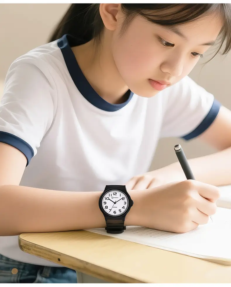 Silent Black Quartz Junior High Exam Watch for 8-16 — feature 9