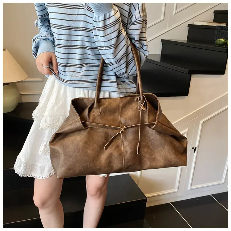 2025 New Retro Underarm Bag Female Mori Brown — feature 12
