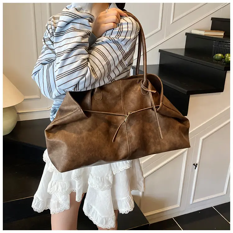 2025 New Retro Underarm Bag Female Mori Brown — feature 14