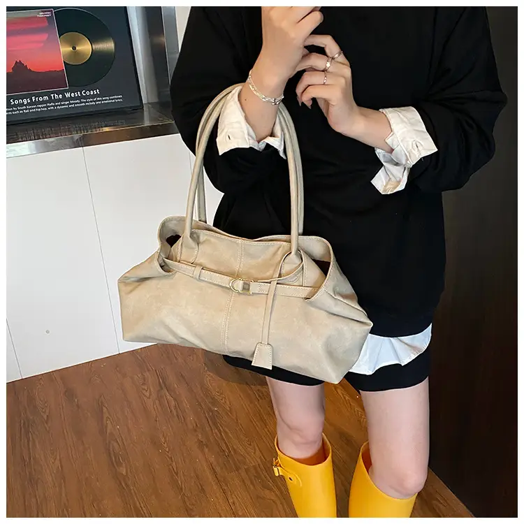 2025 New Retro Underarm Bag Female Mori Brown — feature 24