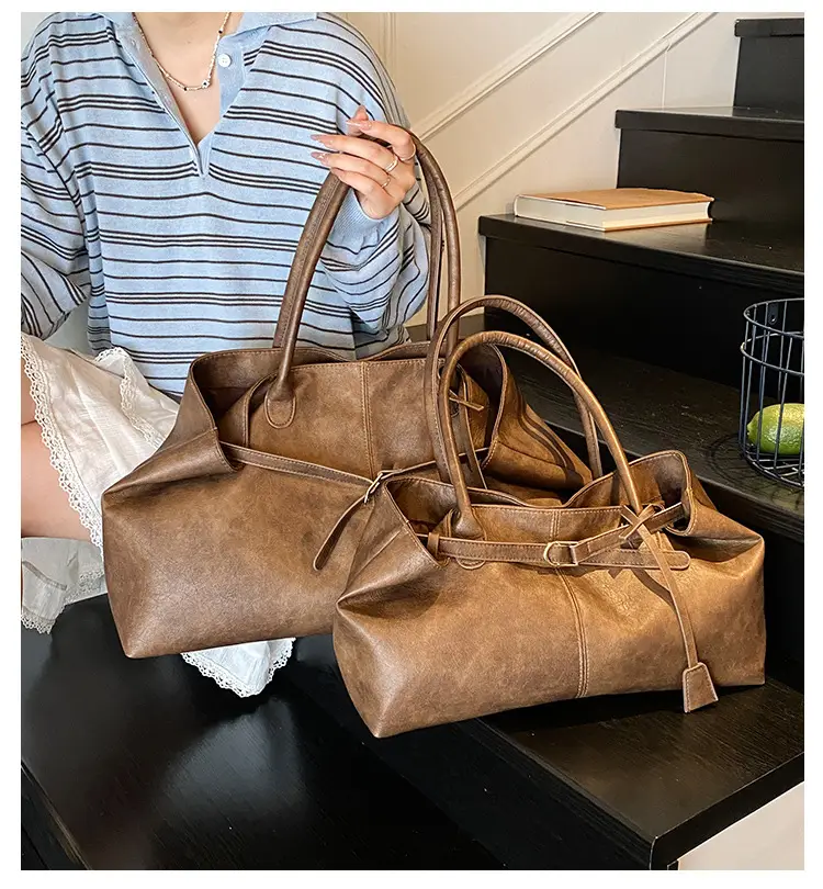 2025 New Retro Underarm Bag Female Mori Brown — feature 3