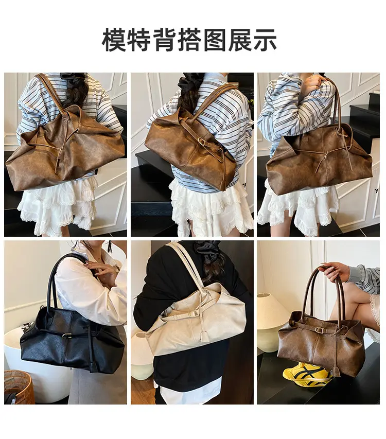 2025 New Retro Underarm Bag Female Mori Brown — feature 4