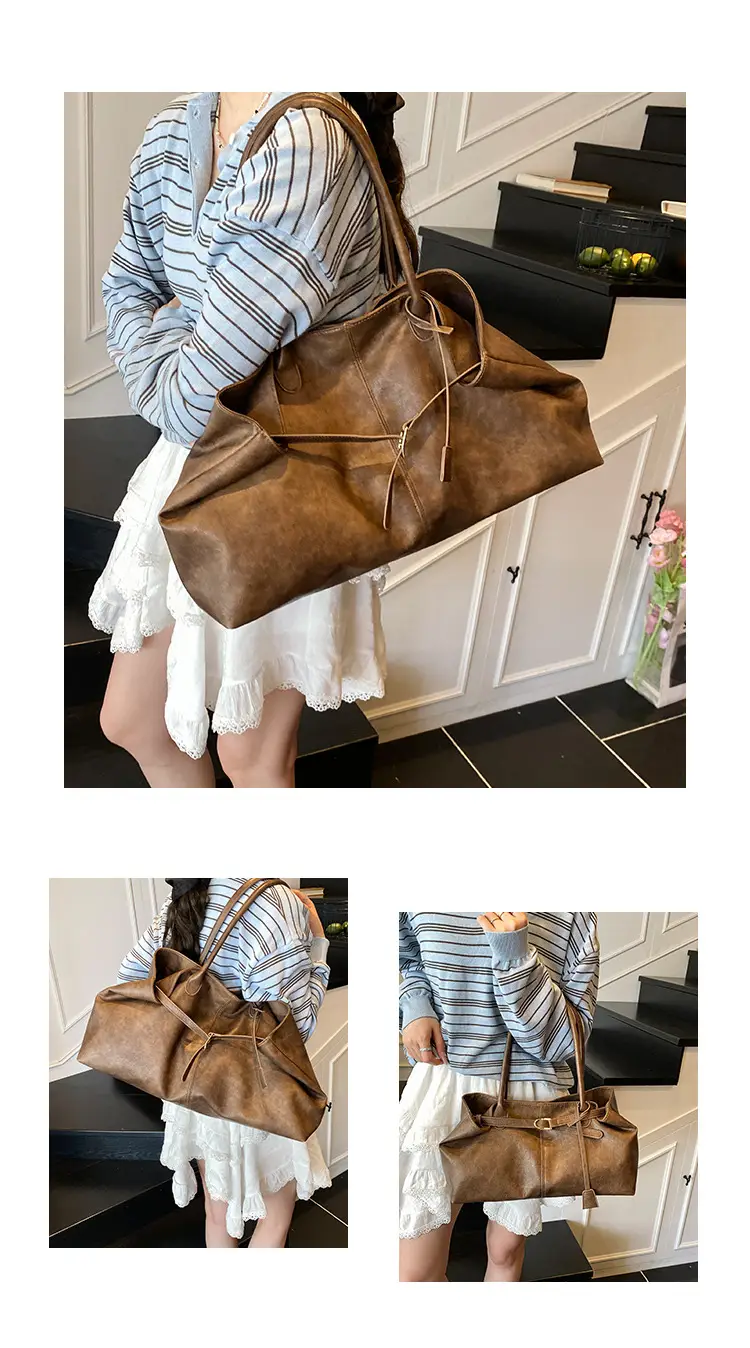 2025 New Retro Underarm Bag Female Mori Brown — feature 7