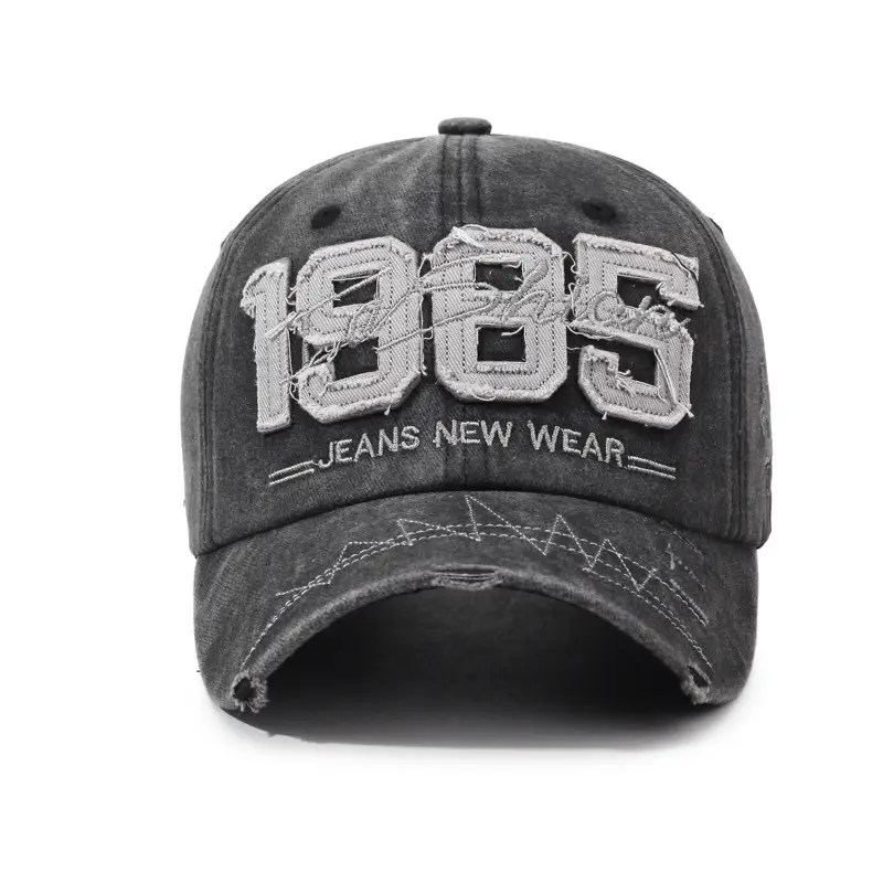 1985 Embroidered Baseball Cap Wash & Distressed Cotton - Image 9