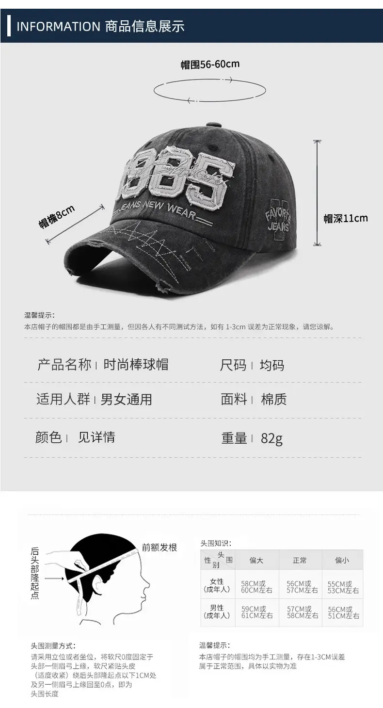 1985 Embroidered Baseball Cap Wash & Distressed Cotton — feature 6