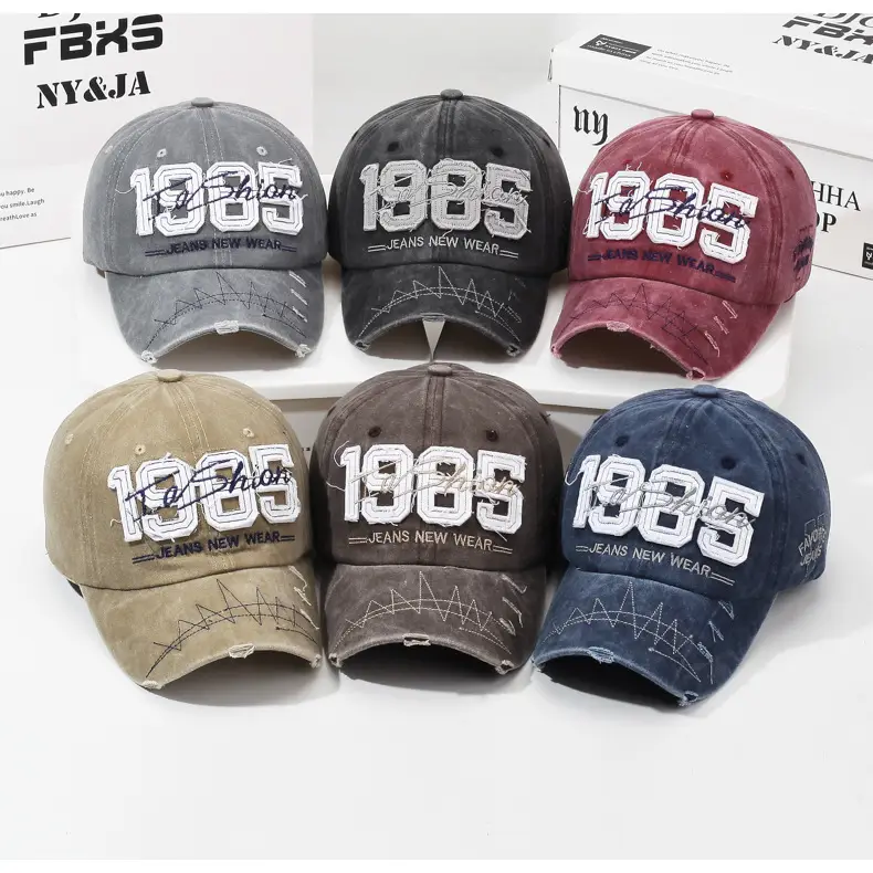 1985 Embroidered Baseball Cap Wash & Distressed Cotton — feature 8
