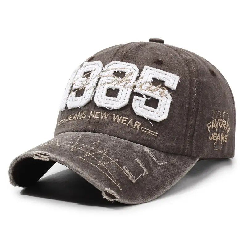 1985 Embroidered Baseball Cap Wash & Distressed Cotton - Image 6
