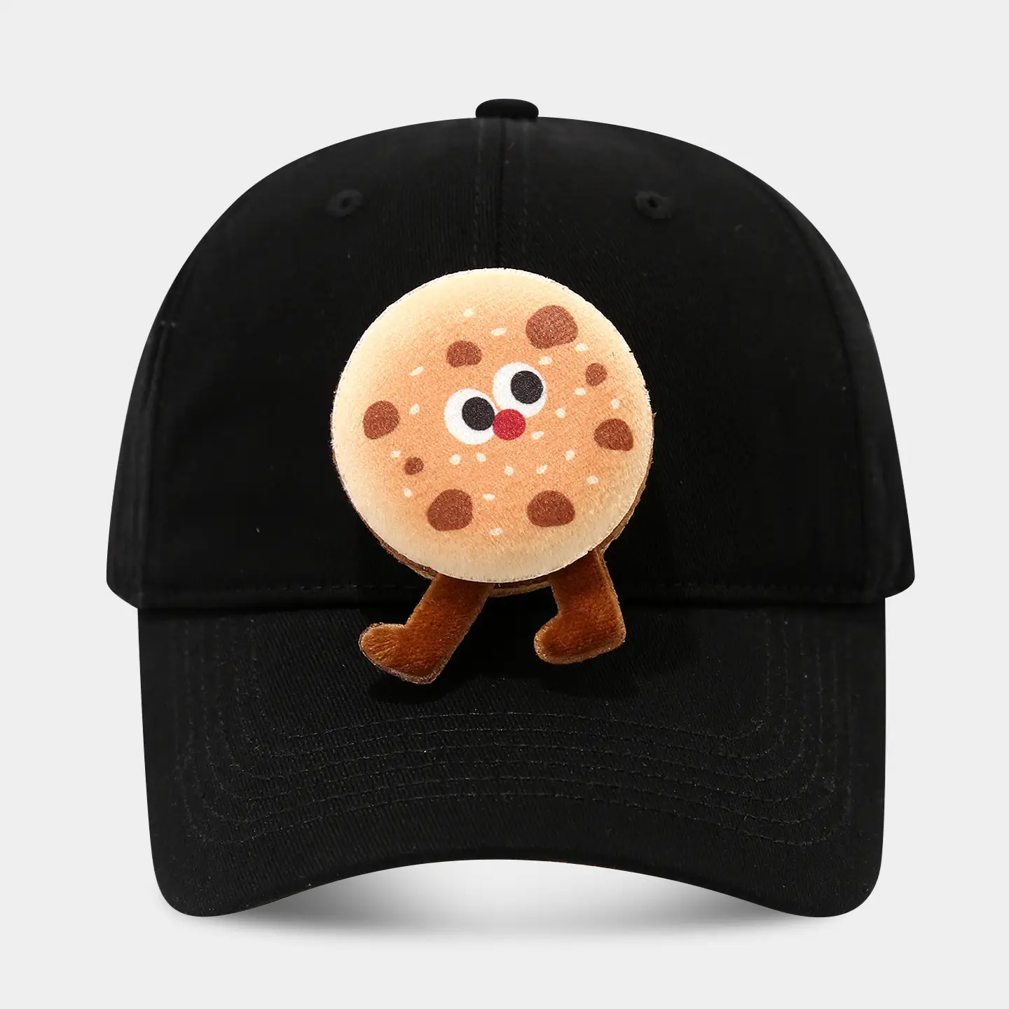 Cute Cartoon Burger Cap for Boys Girls Black Baseball - Image 9