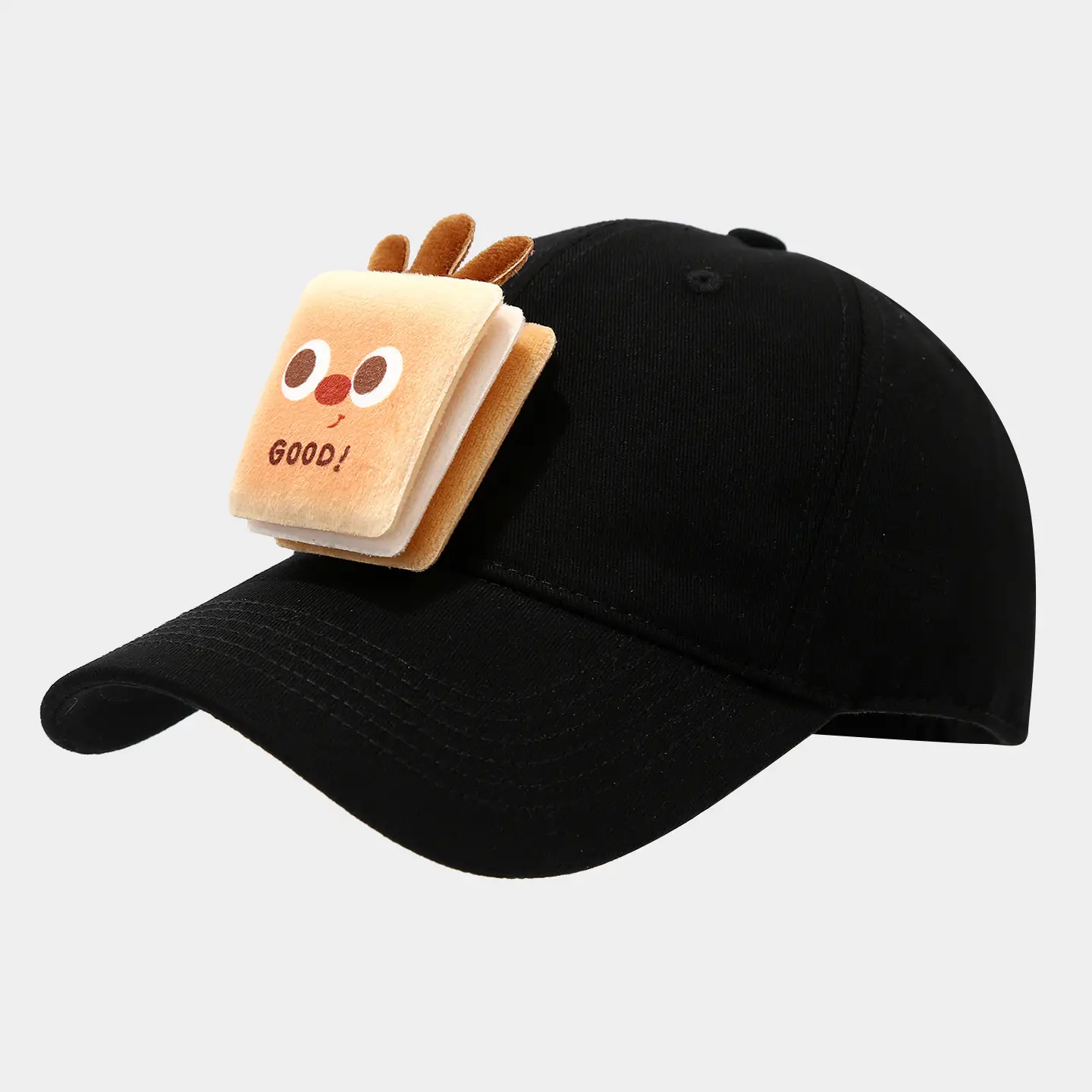 Cute Cartoon Burger Cap for Boys Girls Black Baseball - Image 2