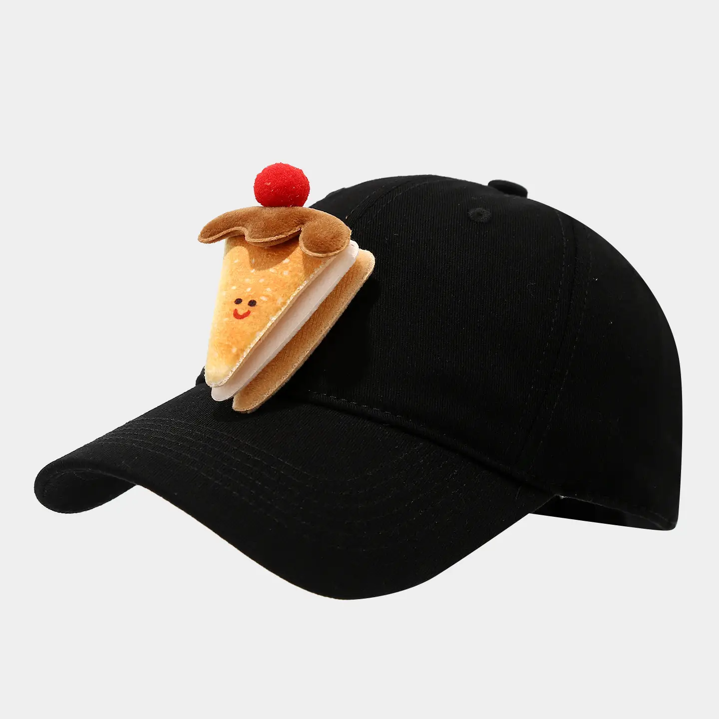 Cute Cartoon Burger Cap for Boys Girls Black Baseball - Image 5