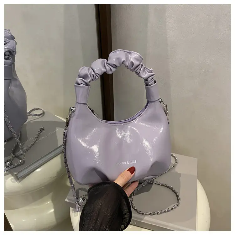 Elegant Pleated Shoulder Bag with Lace Detail - Image 12