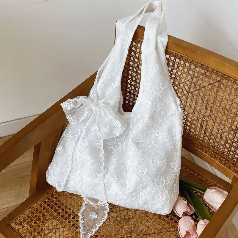 2025 Embroidered Tulle Bag Women Large Capacity Lace Bag - Image 2