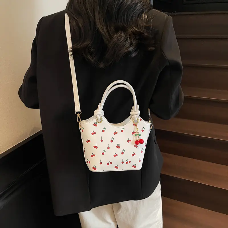 Cherry Print Crossbody Bag Red Handle 2025