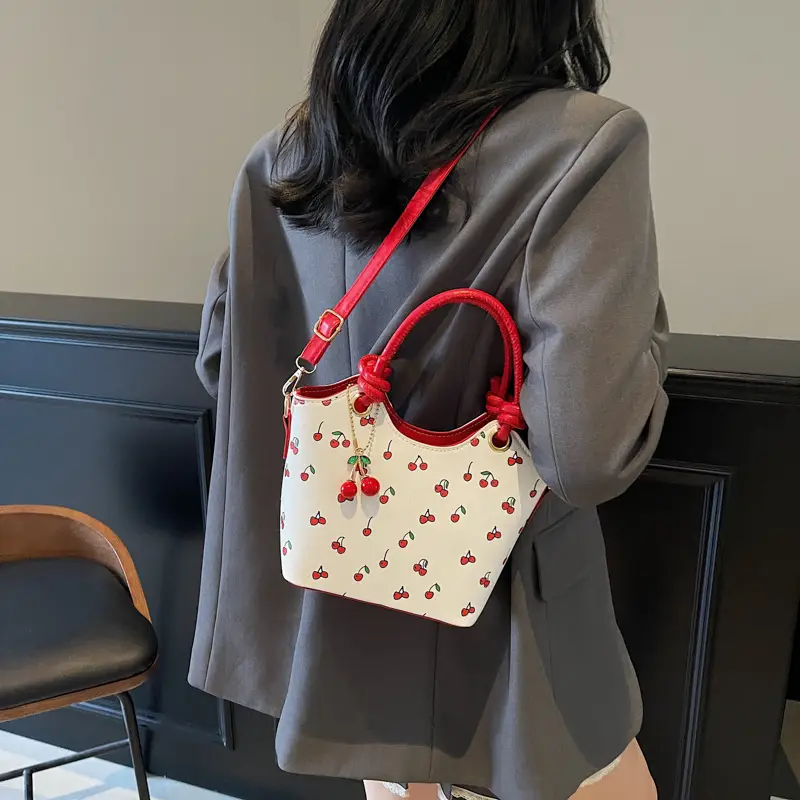 Cherry Print Crossbody Bag Red Handle 2025