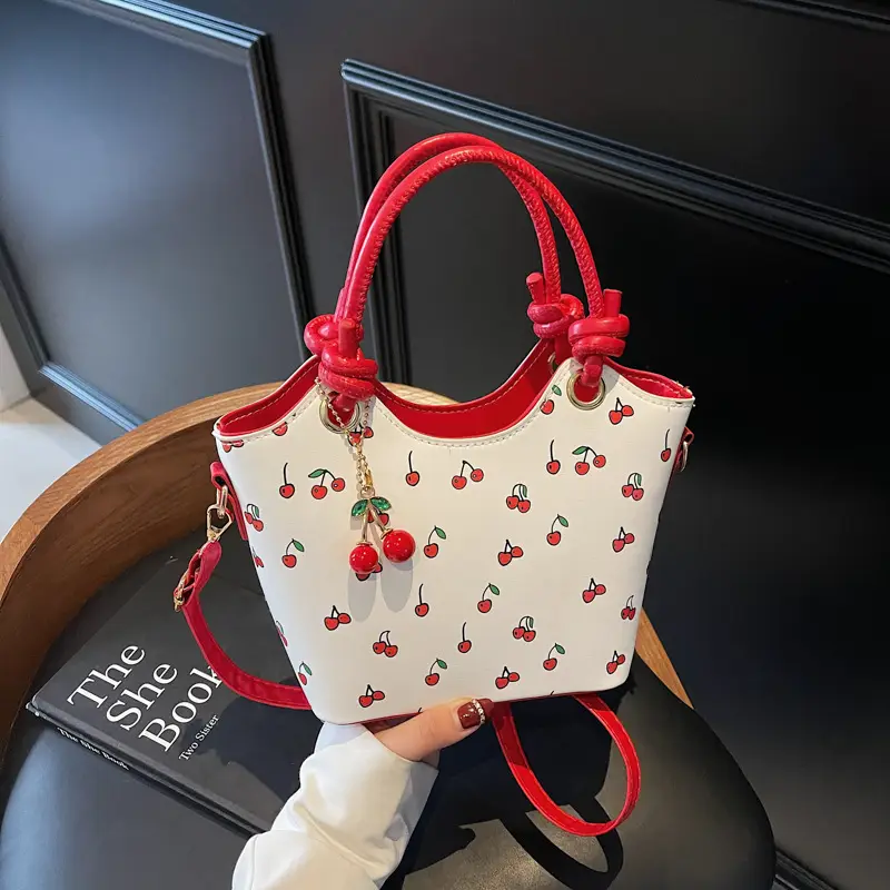Cherry Print Crossbody Bag Red Handle 2025