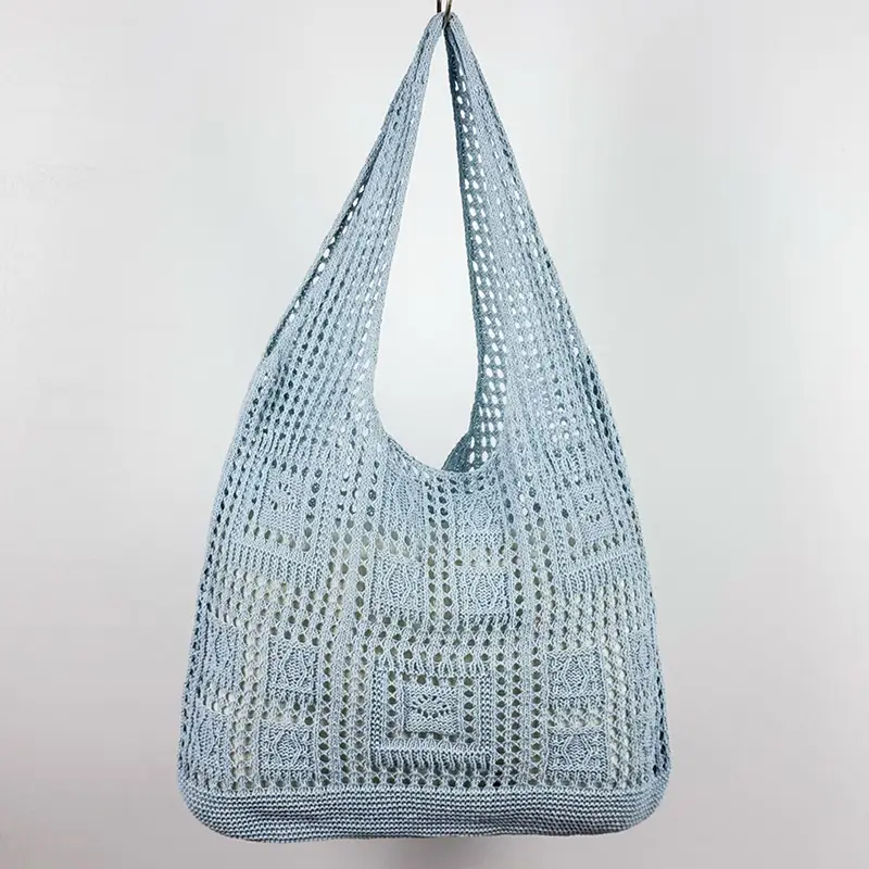 Women's White Knitted Crossbody Bag Large Capacity - Image 2