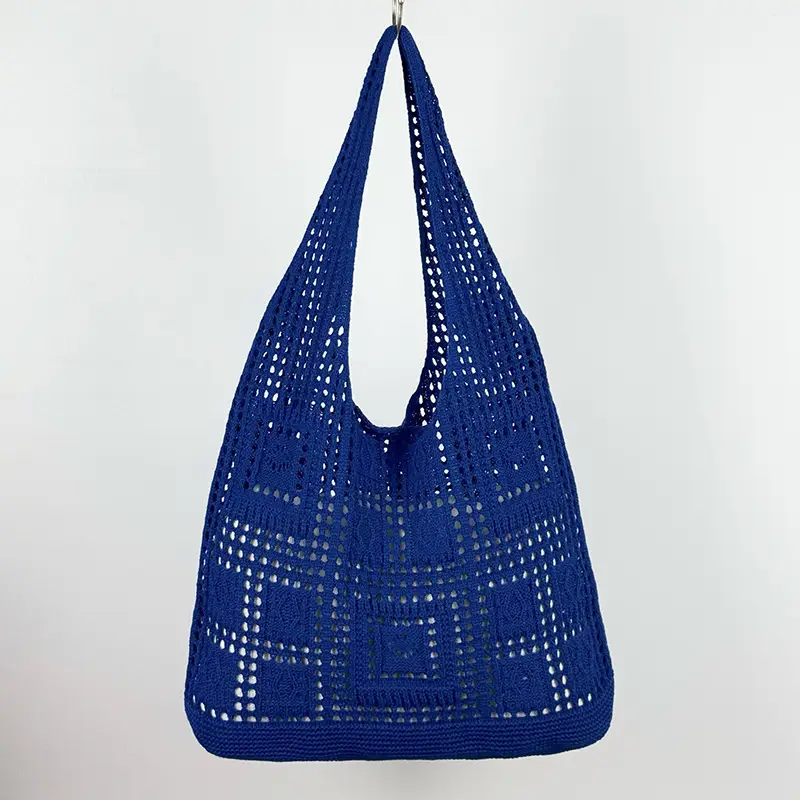 Women's White Knitted Crossbody Bag Large Capacity - Image 6