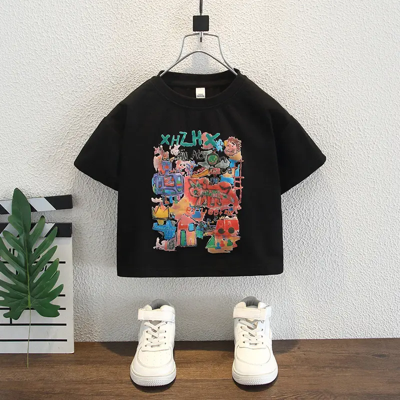 Boys Round Neck T-Shirt Summer 2025 Kids Style - Image 2