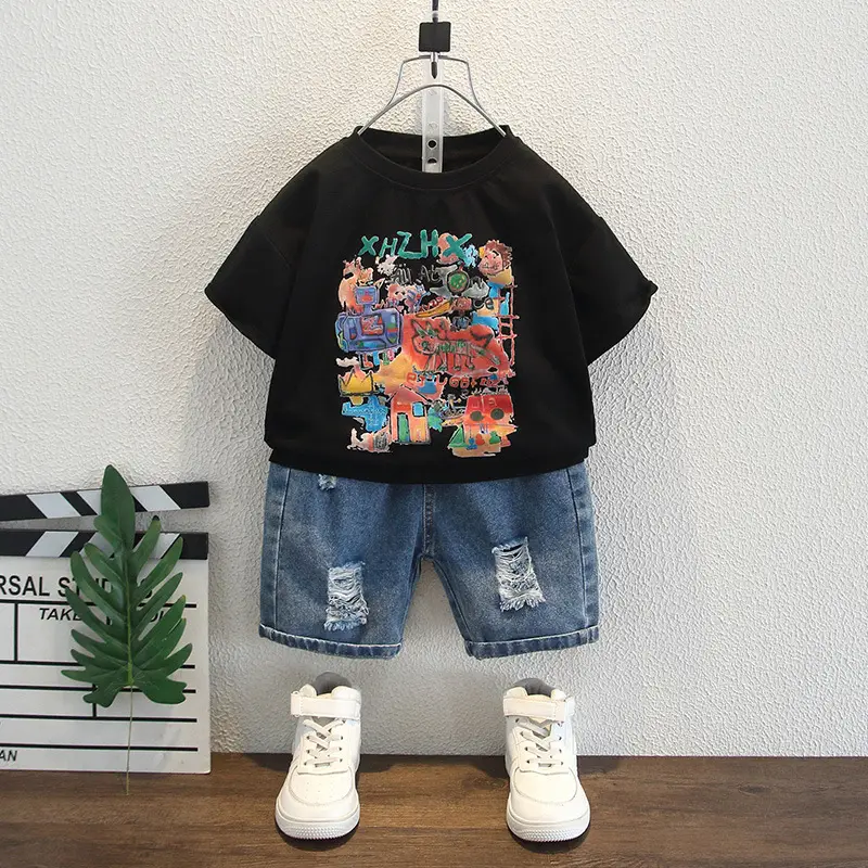 Boys Round Neck T-Shirt Summer 2025 Kids Style - Image 4