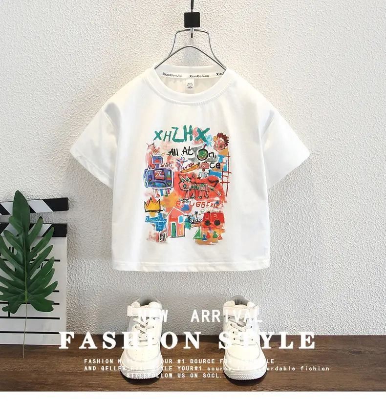 Boys Round Neck T-Shirt Summer 2025 Kids Style — feature 1