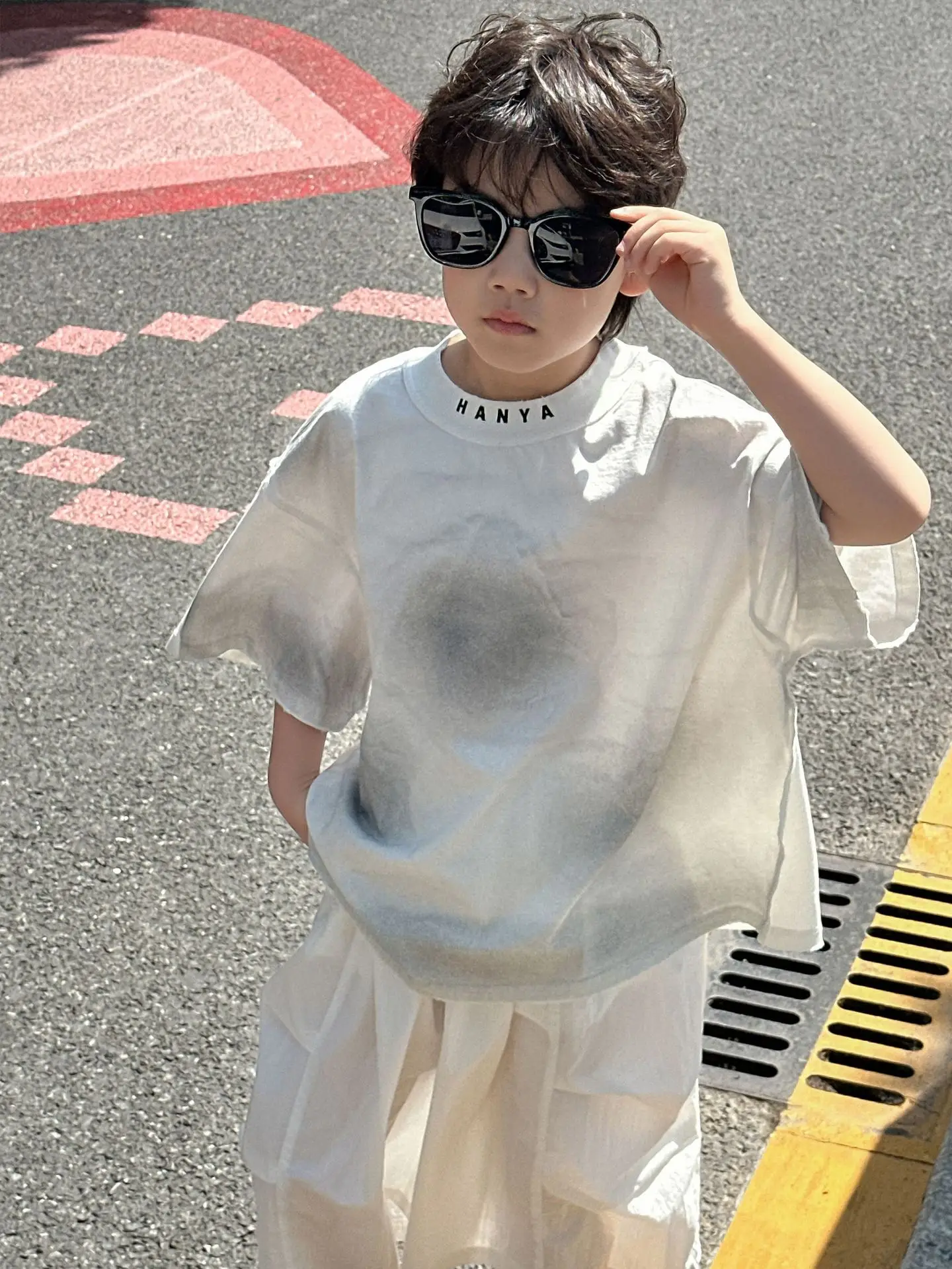 Kids Cotton Plaid Shirt White Pants Summer Wear 2025 - Image 3