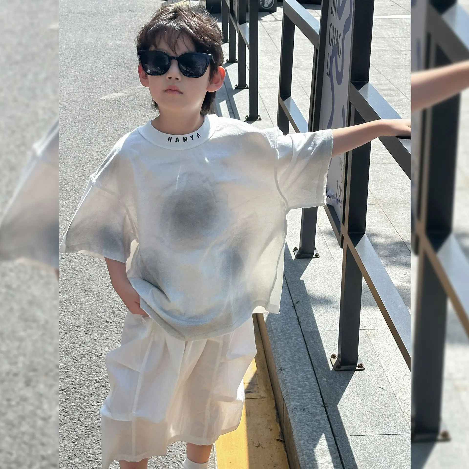 Kids Cotton Plaid Shirt White Pants Summer Wear 2025 — feature 6