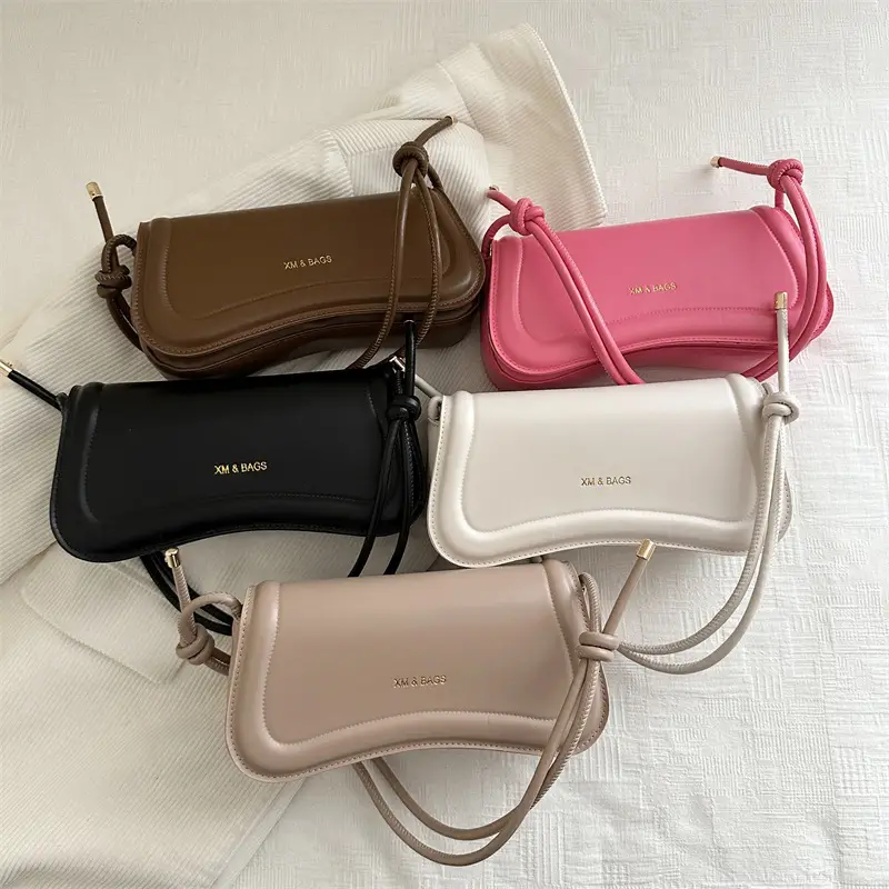 Women's 2025 Casual Shoulder Bag Set in Pink Brown Black White - Image 6