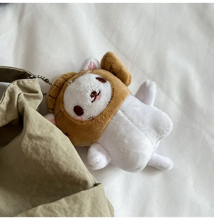 Women's Beige Drawstring Shoulder Bag with Cute Bear Earring — feature 35