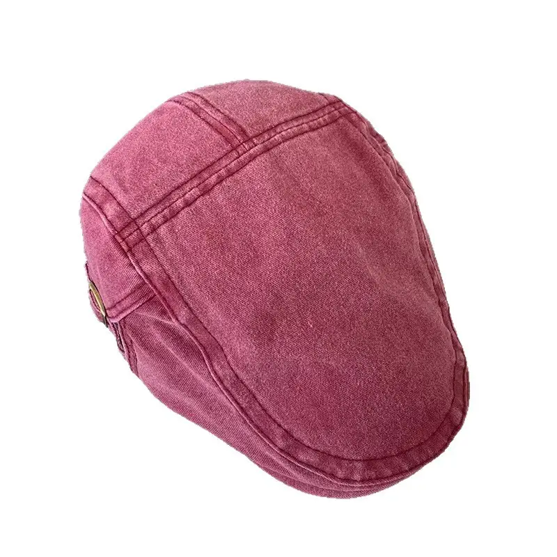 Japanese Washed Duckbill Cap Retro Brown Large Head Circumference - Image 15
