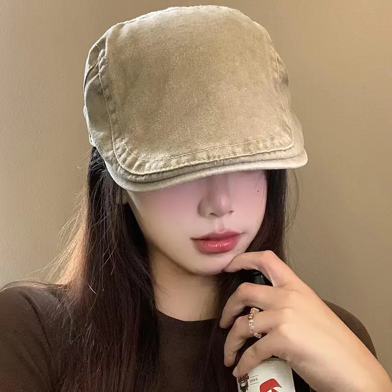 Japanese Washed Duckbill Cap Retro Brown Large Head Circumference — feature 10