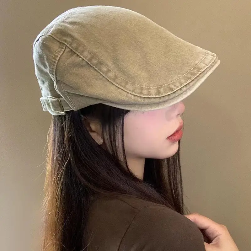 Japanese Washed Duckbill Cap Retro Brown Large Head Circumference — feature 9