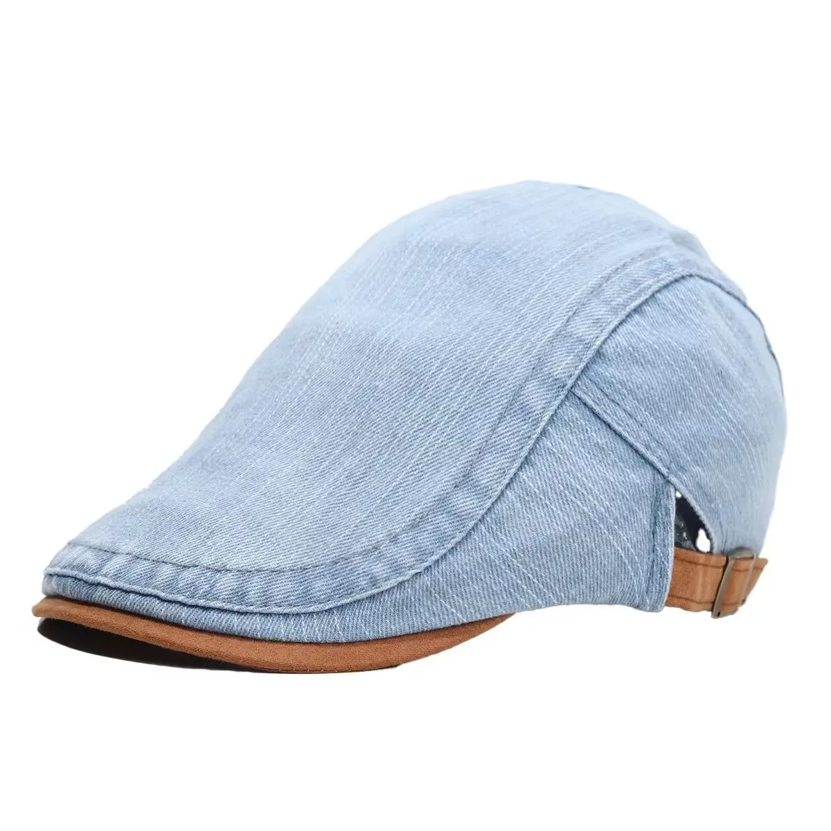 Japanese Washed Duckbill Cap Retro Brown Large Head Circumference - Image 10