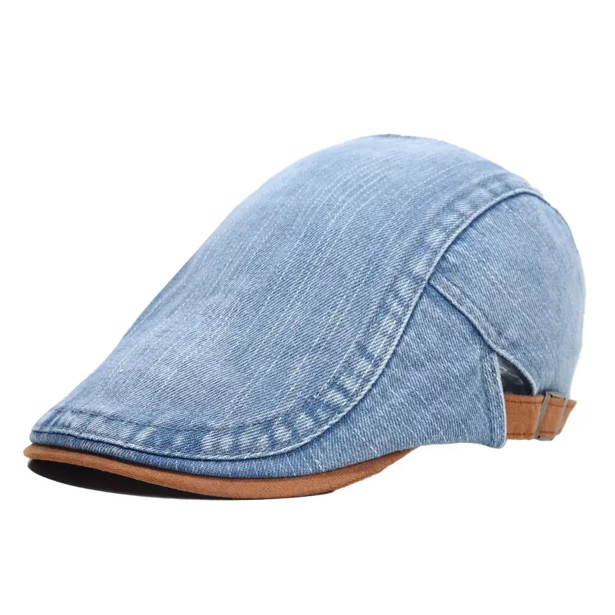 Japanese Washed Duckbill Cap Retro Brown Large Head Circumference - Image 9