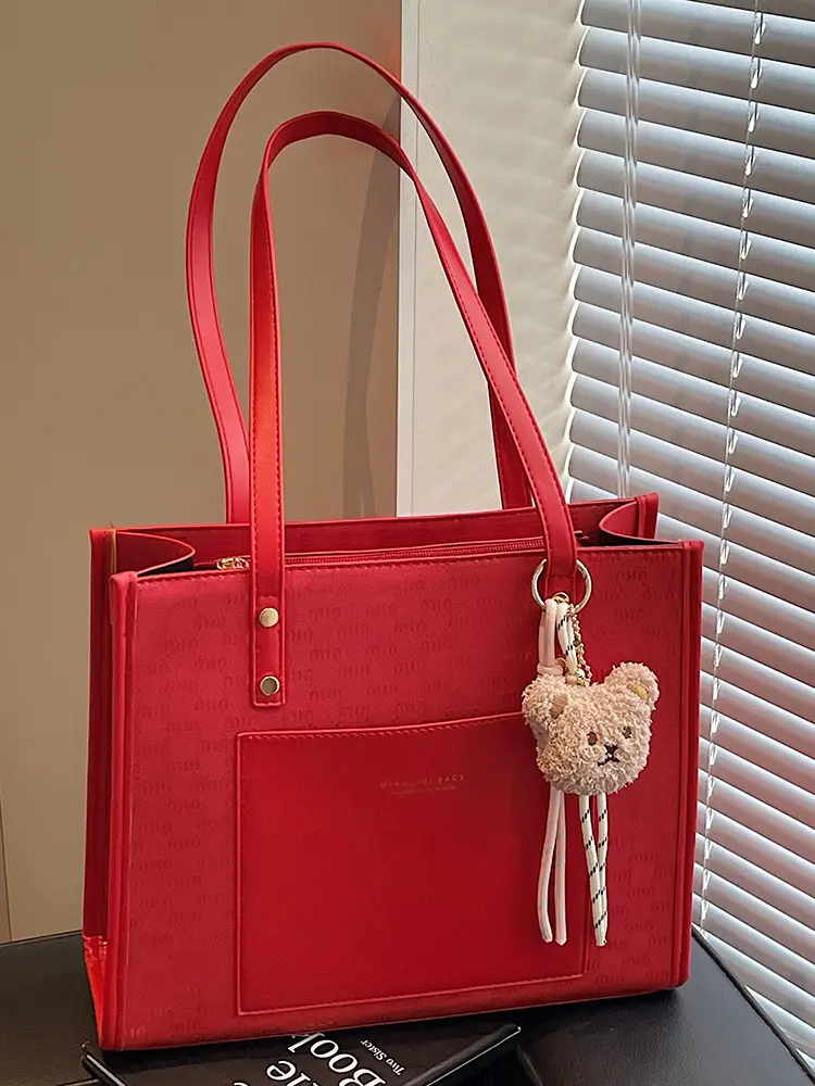 2025 New Summer Elegant Brown Tote Bag Large Capacity