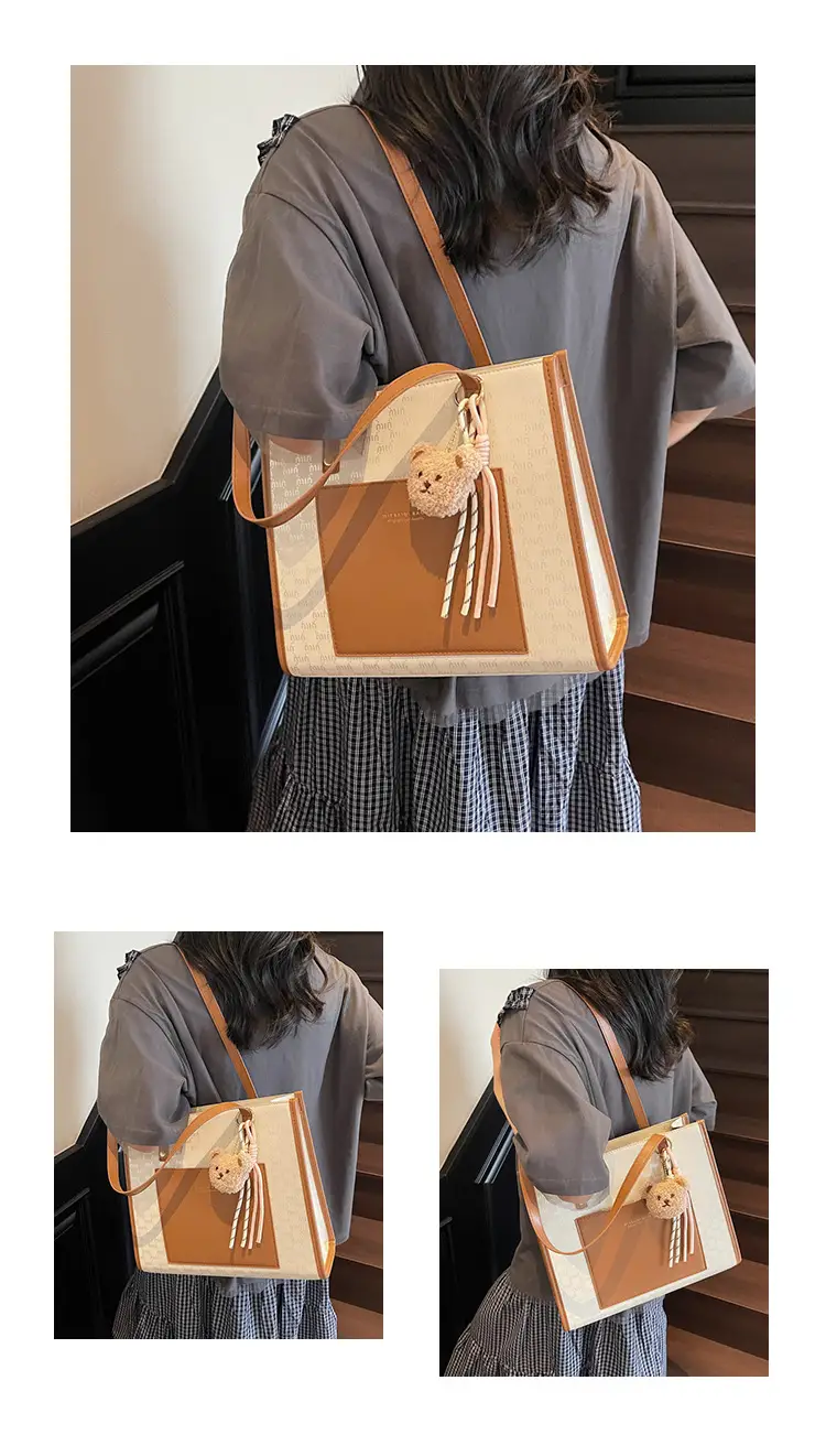 2025 New Summer Elegant Brown Tote Bag Large Capacity — feature 12